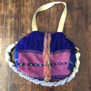 Free People Blue and Pink Boho Bag